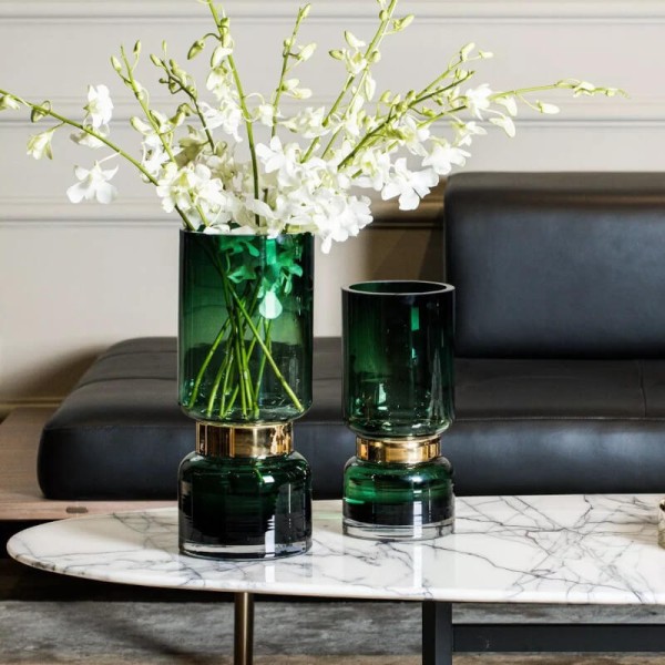 Retro Vase Tri grün-gold