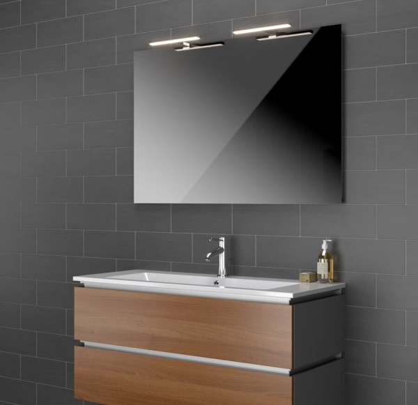 Spiegel mit LED Aufsatzleuchte Ucello